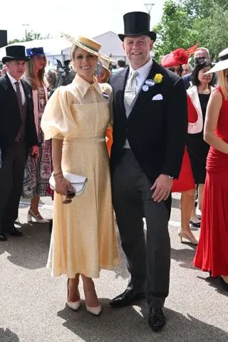 Zara Tindall wearing a butter yellow dress and matching hat at the royal ascot 2024