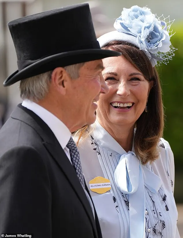 Radiant: Carole appeared effortlessly elegant in her blue number from Self-Portrait