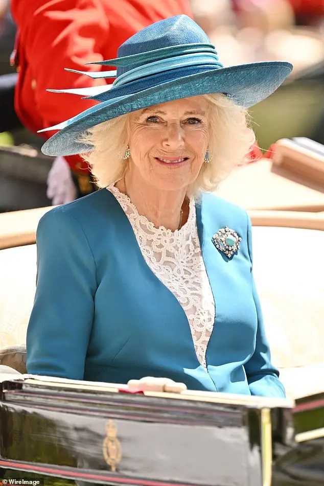 Queen Camilla, elegant in teal, led the royal carriage procession with the Prince of Wales