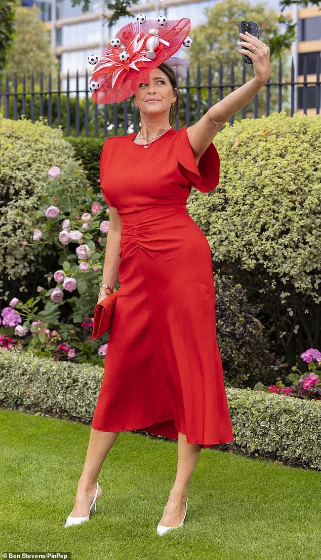 Lisa Snowdon (pictured) donned a patriotic football themed hat, commissioned by Ladbrokes to pay tribute to the England team at the Euros