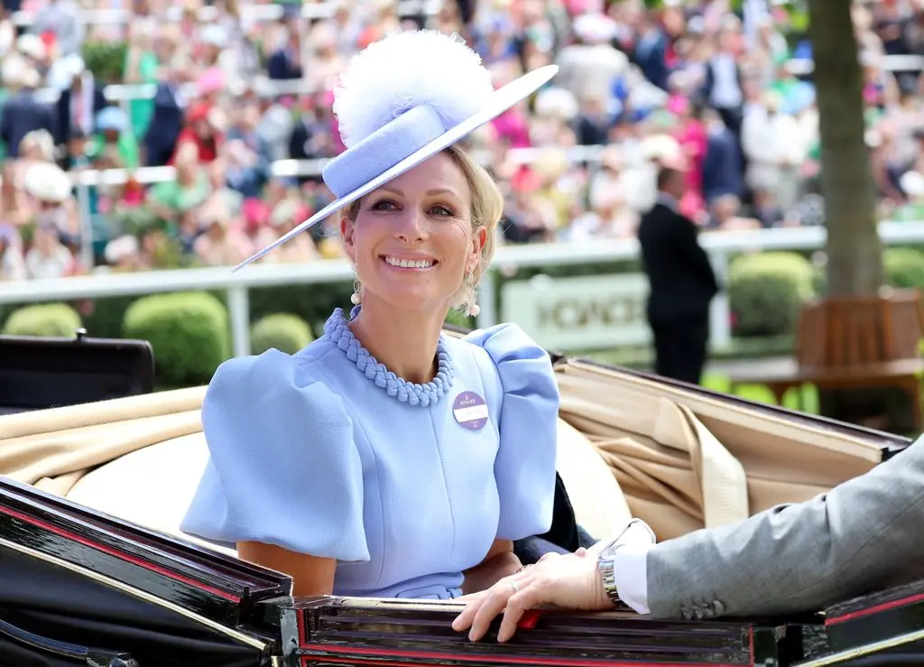 Zara Tindall smiling in carriage