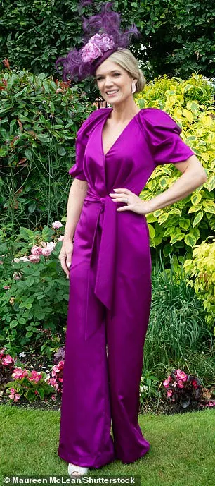 Charlotte, 49, commanded attention in a royal purple, satin jumpsuit.