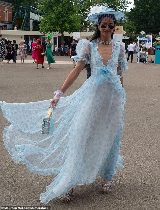 Another women donned a bright and breezy sheer gown which featured a plunging neckline