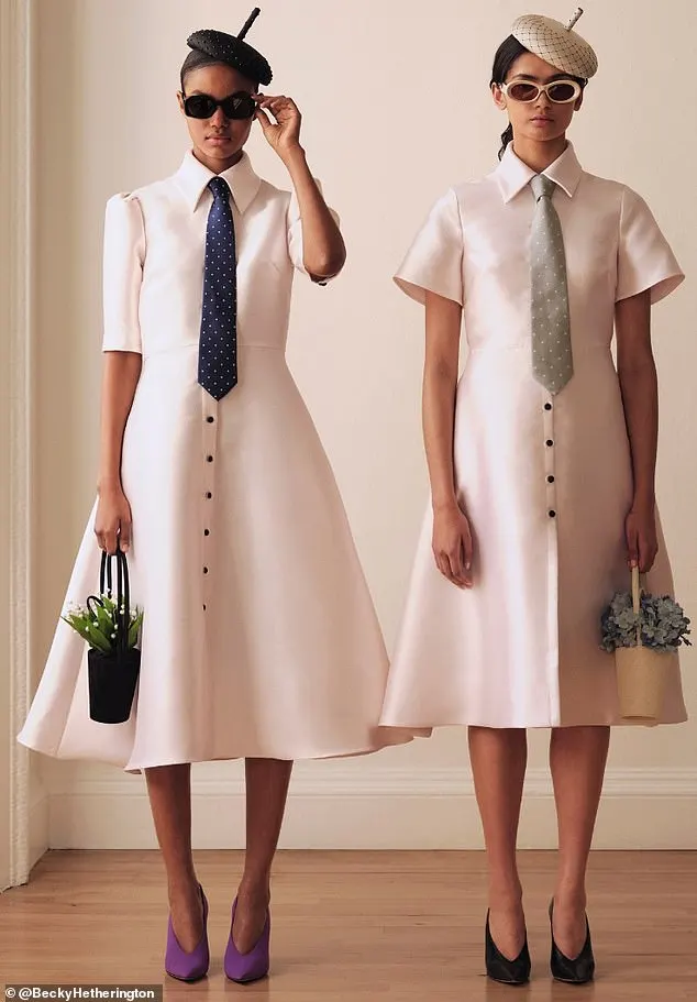 Ascot has unveils its first 'fashion bible' under the Creative Direction of Fashion Designer Daniel Fletcher - it features gender-fluid look like these dresses with ties