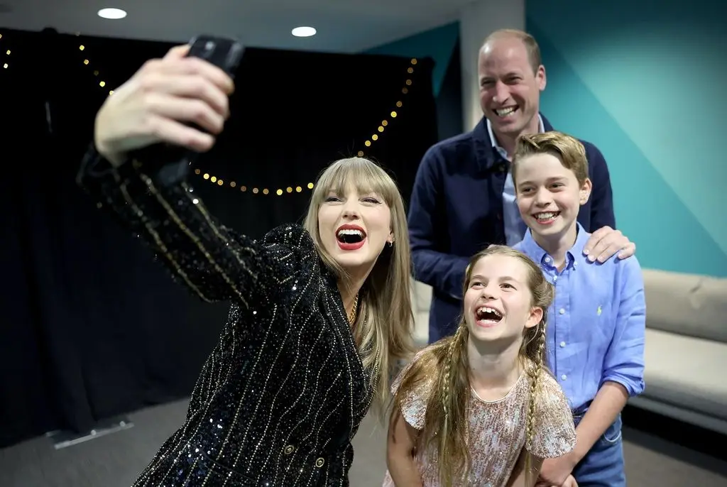 A photo of Prince George, Princess Charlotte, Prince William and Taylor Swift