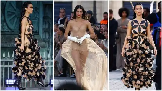 At a Paris fashion exhibit, Kendall Jenner and Katy Perry donned risqué clothes. ( Gettyimages )