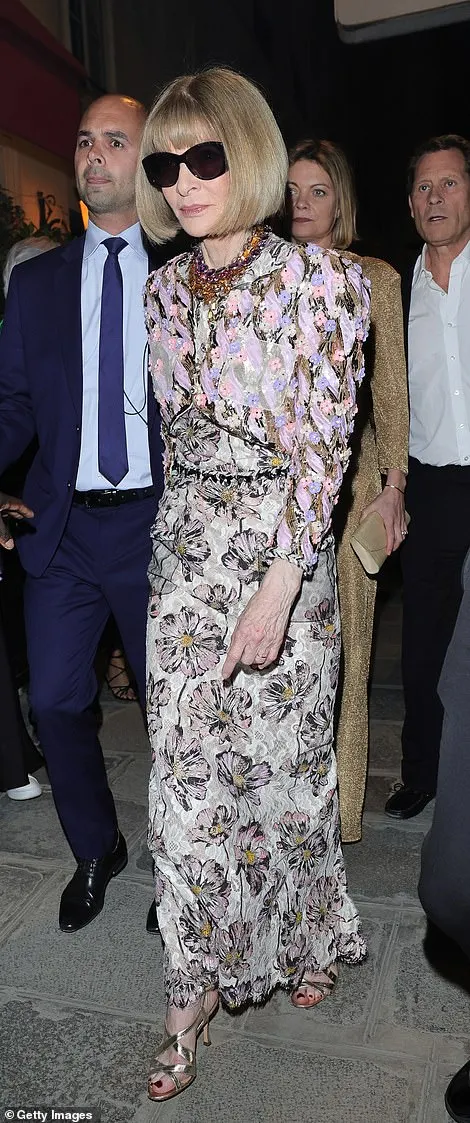 Vogue editor Anna Wintour, 74, also attended the afterparty in her same floral attire from earlier in the day