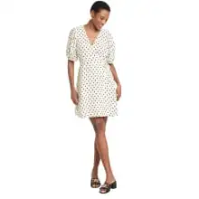 Product image of Balloon Short Sleeve Mini Wrap Dress