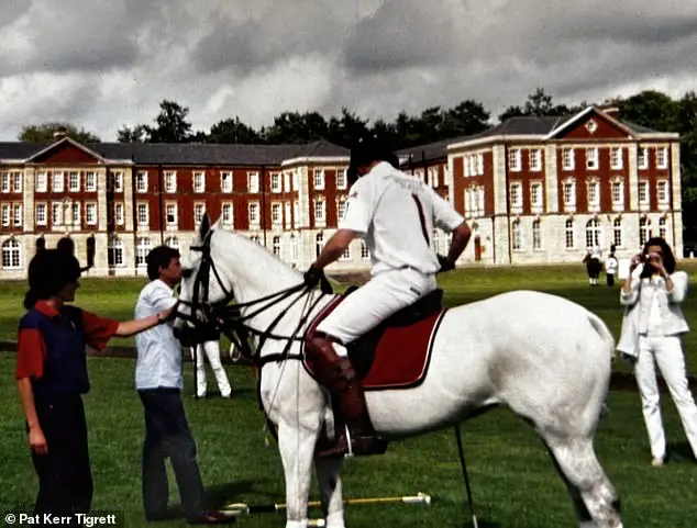 An unseen image of Kate Middleton taking a picture of her boyfriend Prince William on horseback and dressed in his polo gear at Sandhurst, July 2006. Pat Tigrett, who took the image, said: 'This beautiful girl was taking photographs of him, and it appears that Catherine and the Prince knew each other.' The image was taken four months before Kate made her first official public appearance alongside the Royal Family at William's passing out parade at Sandhurst