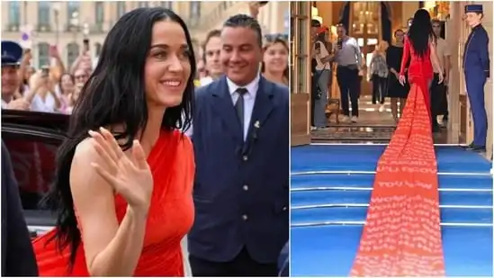 Katy Perry goes popular for her brain- blowing dress with 500- base station. ( Instagram )