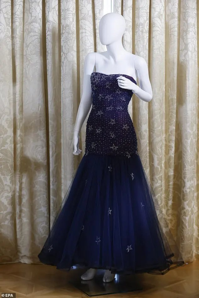 The timeless gown is adorned with twinkling diamanté stars and has a top estimate of $400,000 (£315,000)