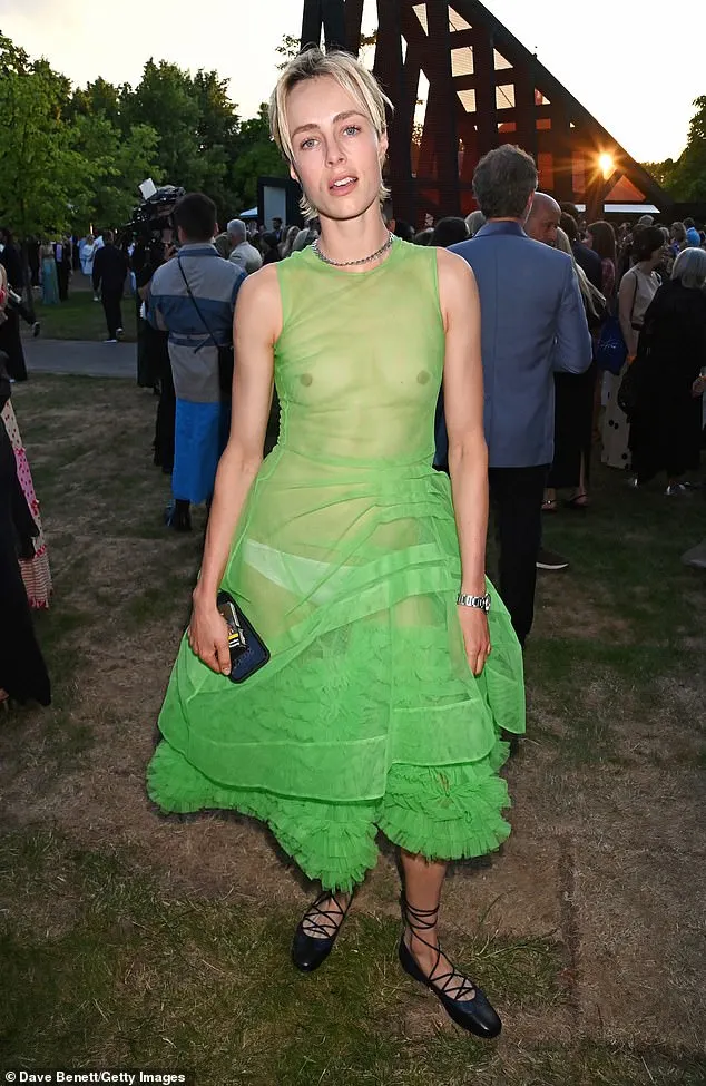 Edie Campbell, who wore a revealing, green tulle Asher dress designed by Molly Goddard, insists: 'I don't feel like I'm being that daring or baring. It's my personal style and preference'