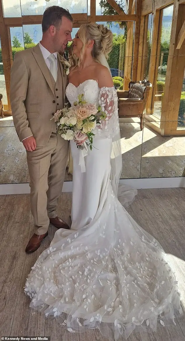 The 'confident' bride believed she would still 'stand out' in her £2,300 dress from Natalie Ann Brides