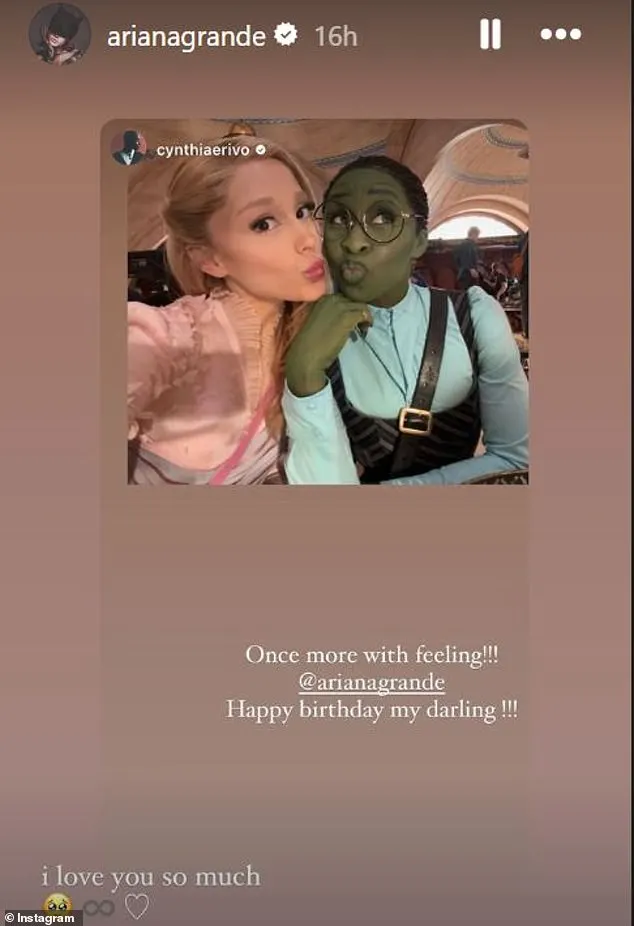 Friends celebrated the 7 Rings singer in the comments section, with former Victorious actress Daniella Monet writing, 'Happy birthday cutie pie!!', while her Wicked costar Cynthia Erivo said, 'Happy birthday my sweet sister'