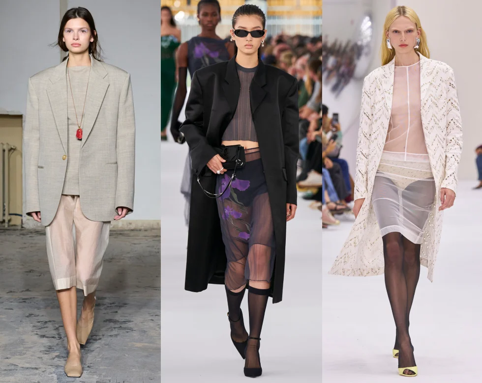 sheer skirts runways