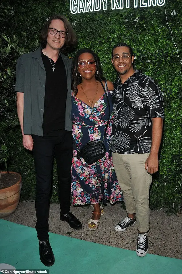 Alison Hammond, 49, and toyboy boyfriend David Putman, 26 (L)  made their red carpet debut alongside her son Aidan, 19 (R) Jamie Laing's sweet brand Candy Kittens in London on Thursday - after giving his famous mum's new relationship the seal of approval