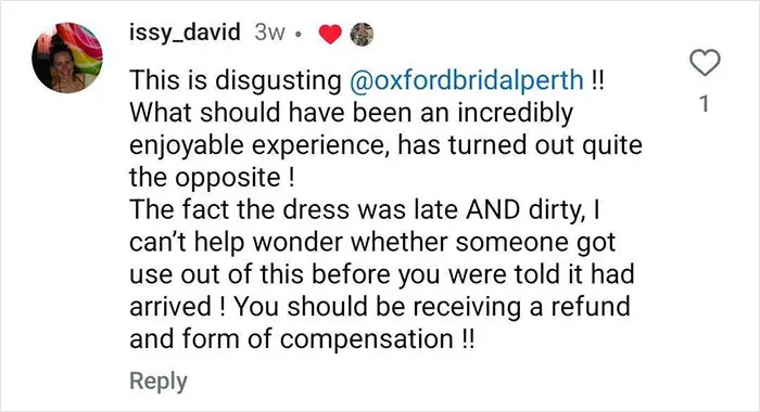 Influencer Accuses Bridal Shop Of Sending A “Dirty” Dress, Gets Reality Check And Legal Battle