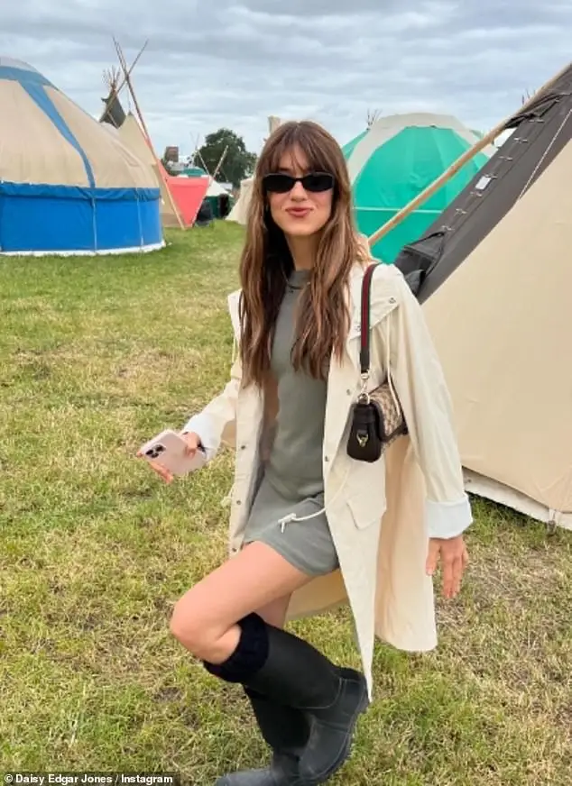 The actress sent fans of the steamy BBC drama wild as she shared photos from the Worthy Farm festival