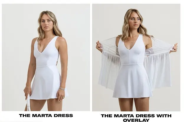 The dress - both with a cover-up and without - is available for purchase from Wilson online