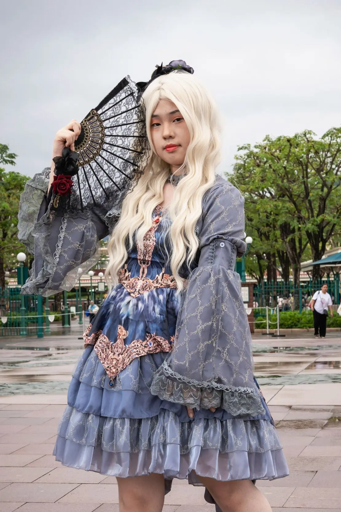 Chen Xinyu, 16, is dressed as a gothic style Lolita.