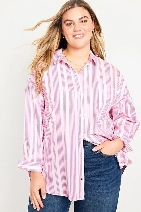 Oversized Button-Down Boyfriend Shirt