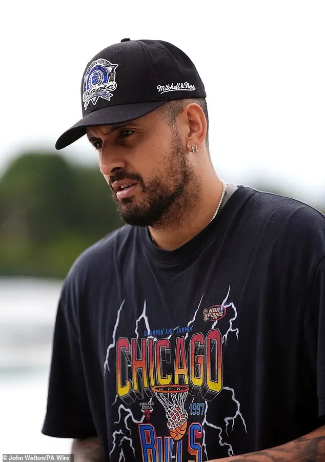 Australian tennis player Nick Kyrgios (pictured) donned a Chicago Bulls jersey at the tennis event