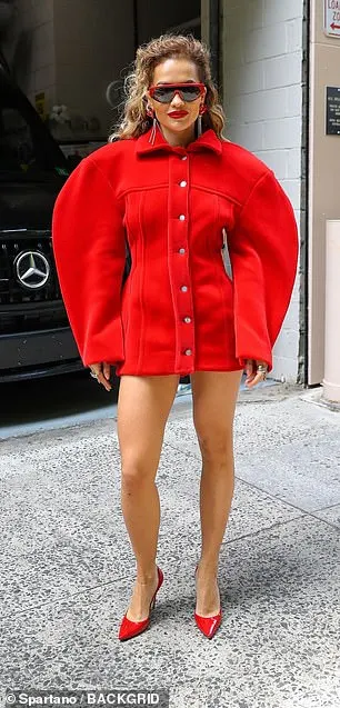 Rita Ora ensured all eyes were on her as she stepped out in New York City wearing two more scarlet ensembles