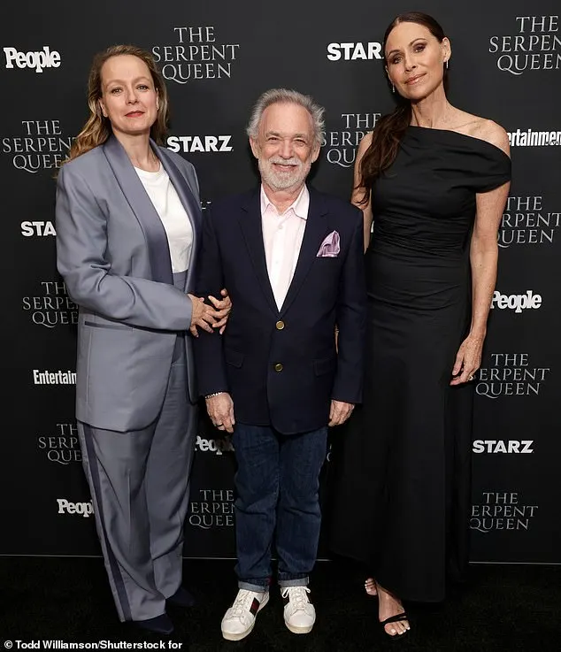 At the screening, Minnie and Samantha flank Erwin Stoff who is a executive producer on the show