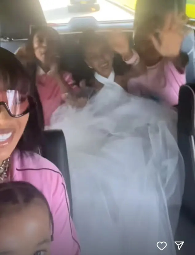 In the backseat, Kulture was seen with Offset's other daughter, Kalea, nine, whom he welcomed with ex Shya L'amour