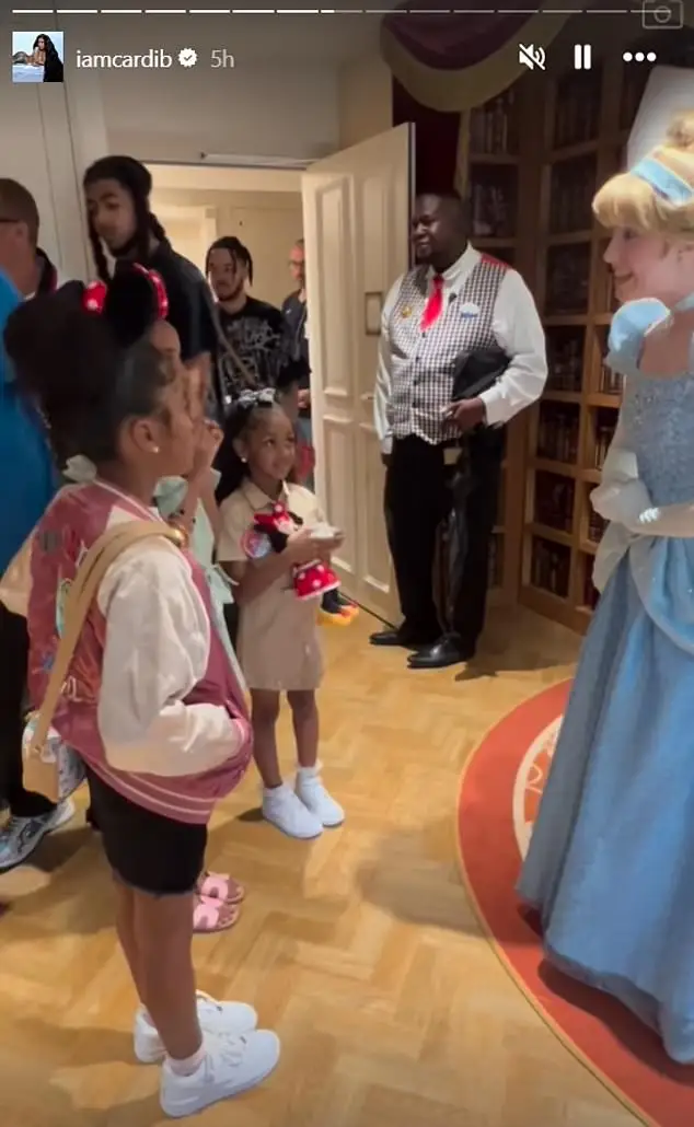 And while visiting Disneyland Paris, the family had the chance to interact with Cinderella