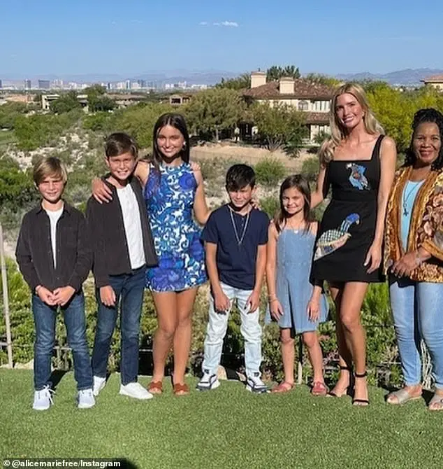 The friends invited their families to dinner and took a group photo - with the mom-of-three posing alongside her children: Arabella, 12; Joseph, nine; and Theodore, eight