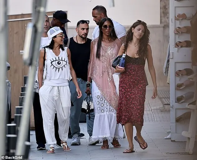 Naomi Campbell, Michelle Rodriguez and Eiza Gonzalez enjoyed a shopping spree in Ibiza Old Town on Wednesday