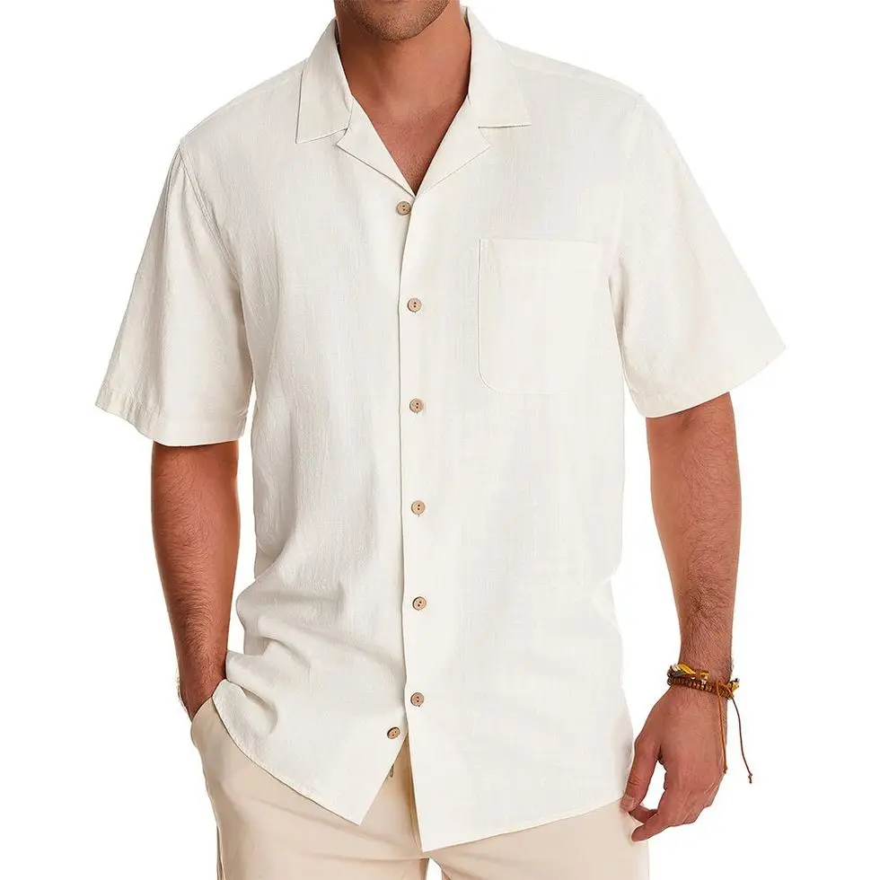 Linen Shirt Short Sleeve Button Down