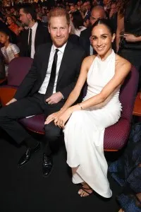 HOLLYWOOD, CALIFORNIA - JULY 11: (Exclusive Coverage) (L-R) Prince Harry, Duke of Sussex and Meghan, Duchess of Sussex attend the 2024 ESPY Awards at Dolby Theatre on July 11, 2024 in Hollywood, California. (Photo by Kevin Mazur/Getty Images for W+P)