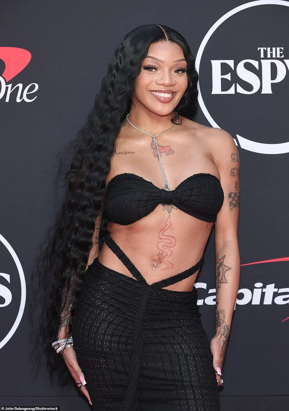 The dress showed off her collection of tattoos