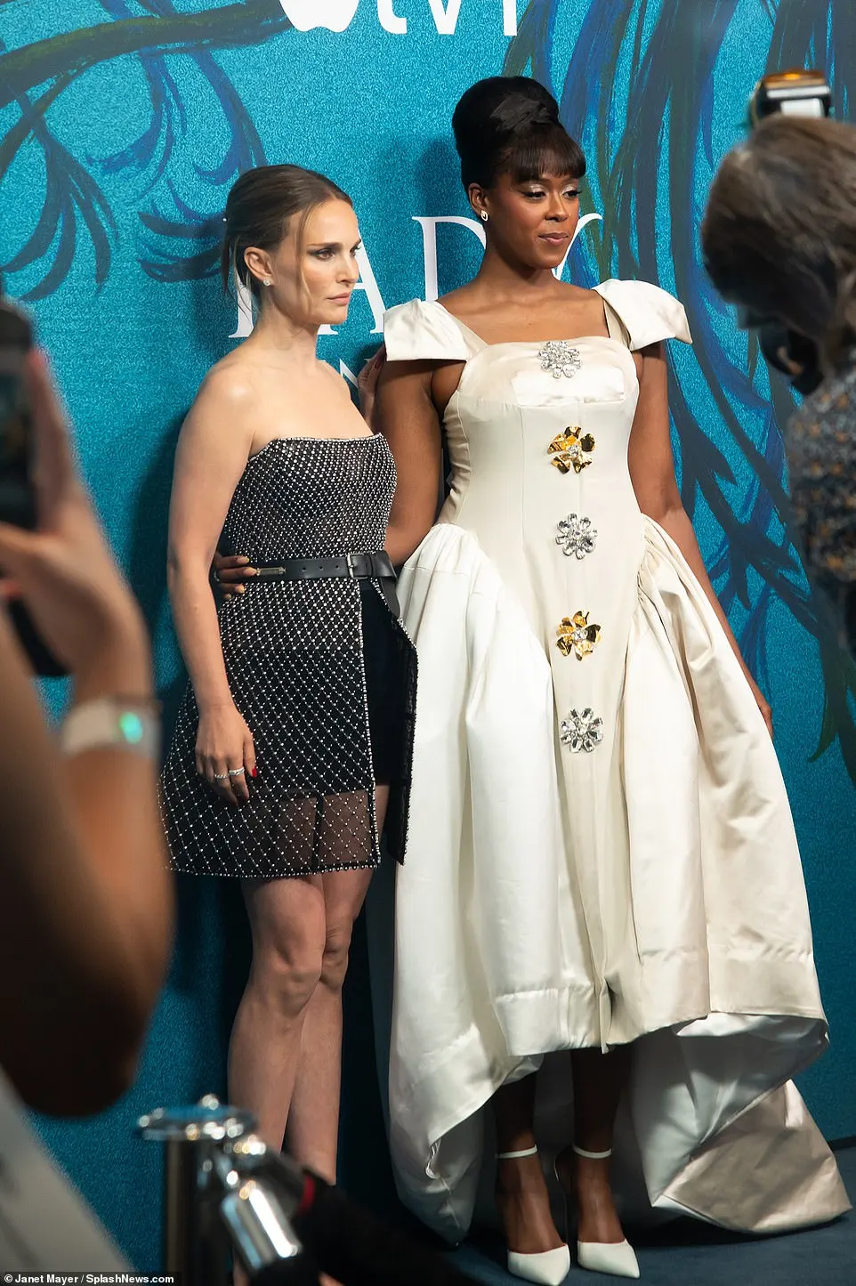 Ingram arrived to the event in an ivory gown with bows on the straps