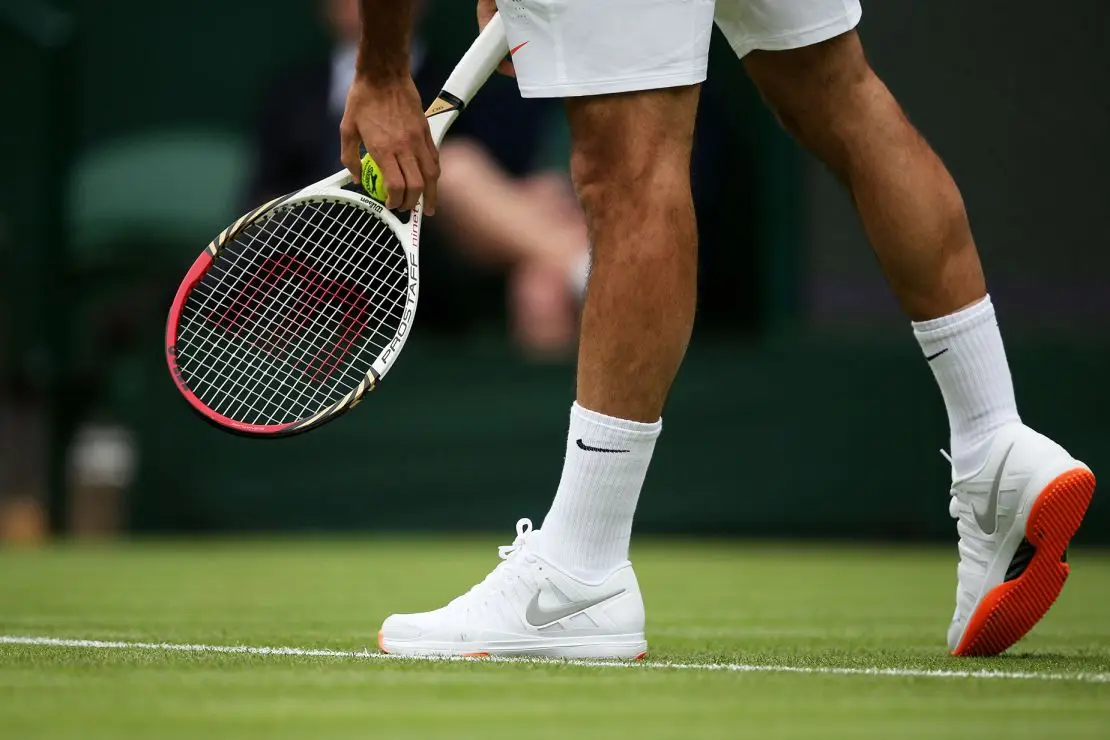 Roger Federer’s orange-soled Nike sneakers were banned from Wimbledon after his first-round match in 2013, and the following year the rules tightened for color accents.