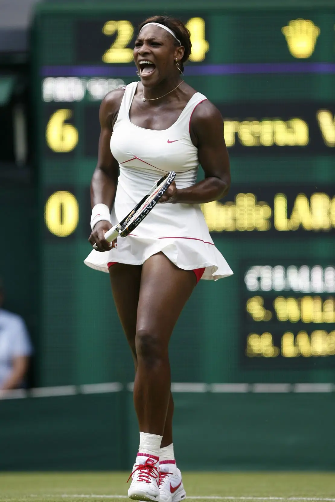 Strawberries and cream is a traditional courtside treat at Wimbledon, but Williams' homage in 2010 wouldn't be allowed today, since off-white fabrics are banned, in addition to bright shorts or color-accented sneakers.