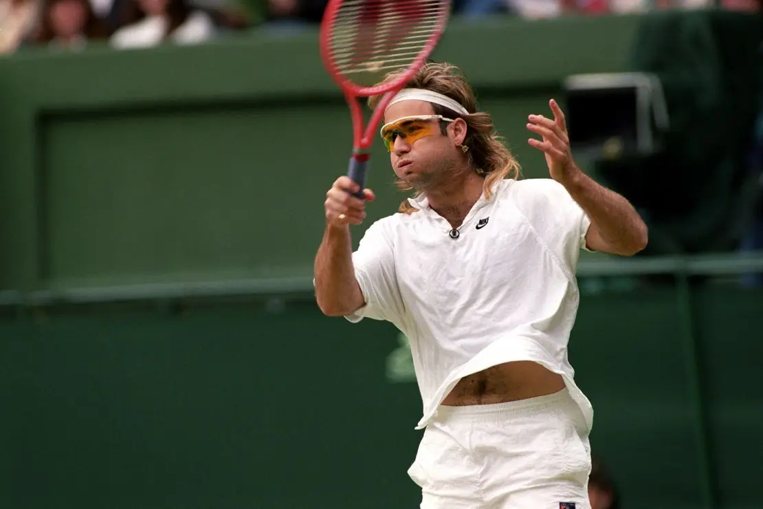 Andre Agassi boycotted Wimbledon from 1988-1990 for its restrictive all-white rule, but showed up in 1991 in orange shades.