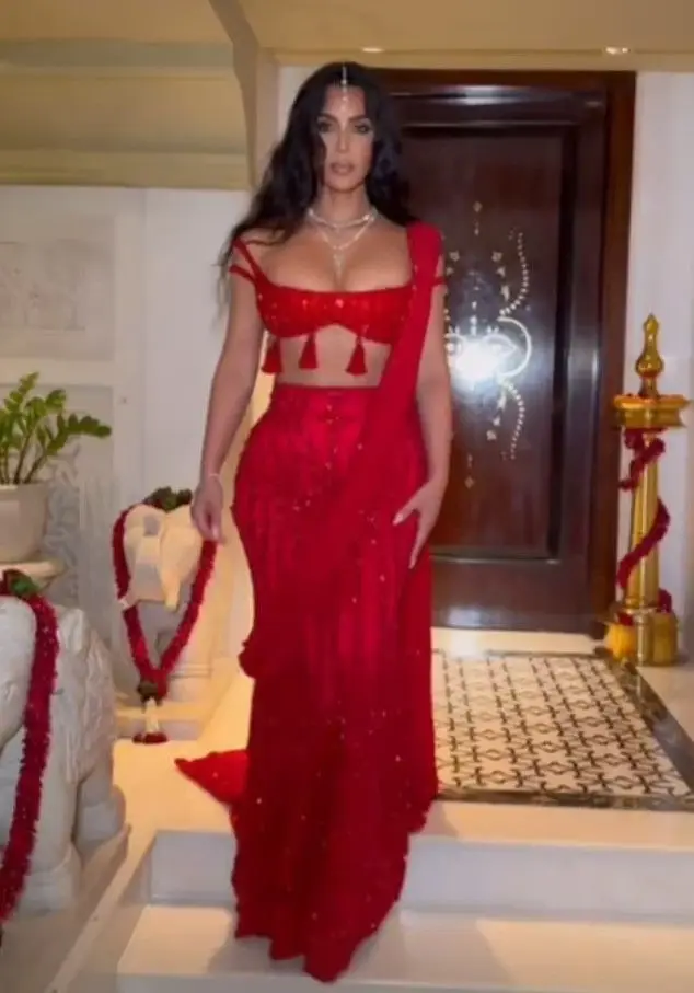 kim kardashian wedding guest outfit ambani wedding