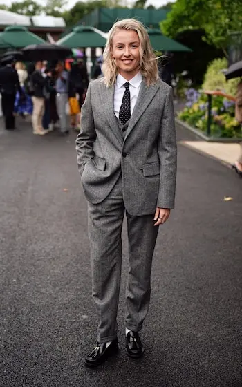 Lioness captain Leah Williamson, meanwhile, wore a single-breasted three-piece in grey