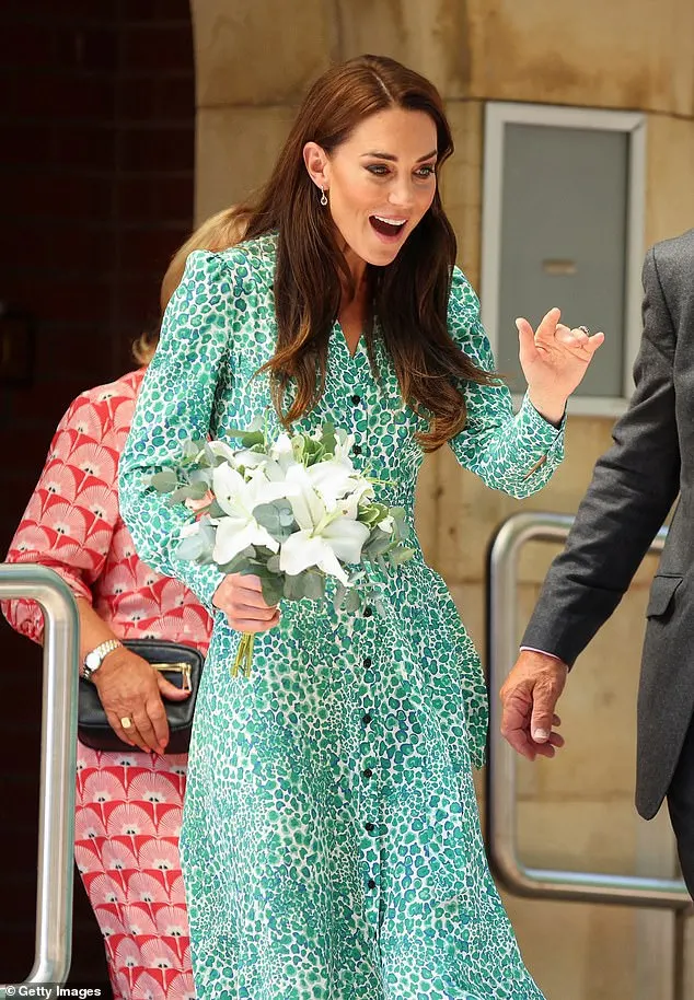 To date, Kate Middleton has showcased three Cefinn dresses, including the 'Petra' leopard print midi during a royal engagement in Nuneaton last year (above)