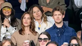 Alexa Chung and Joe Alwyn attend day ten of the 2024 Wimbledon Tennis Championships in London.