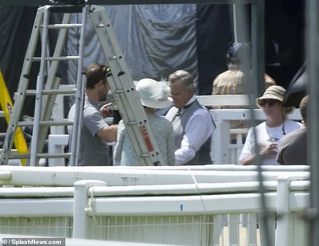 Filming in north Yorkshire took place over four days as the main cast and hundreds of extras watched a horse race