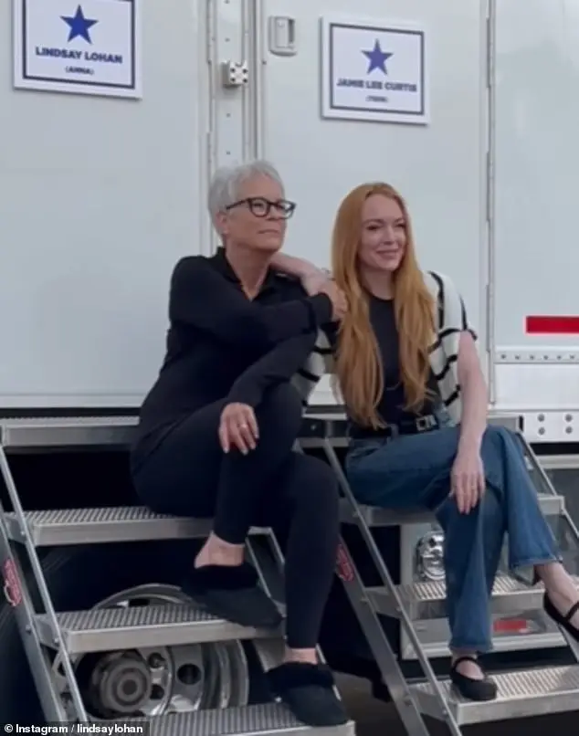 Late last month, Lindsay and Jamie posed for a memorable snap while in front of their trailers on set of Freaky Friday 2, with the caption: 'The Colemans are back and coming to theaters in 2025! The sequel to Freaky Friday is now in production!'