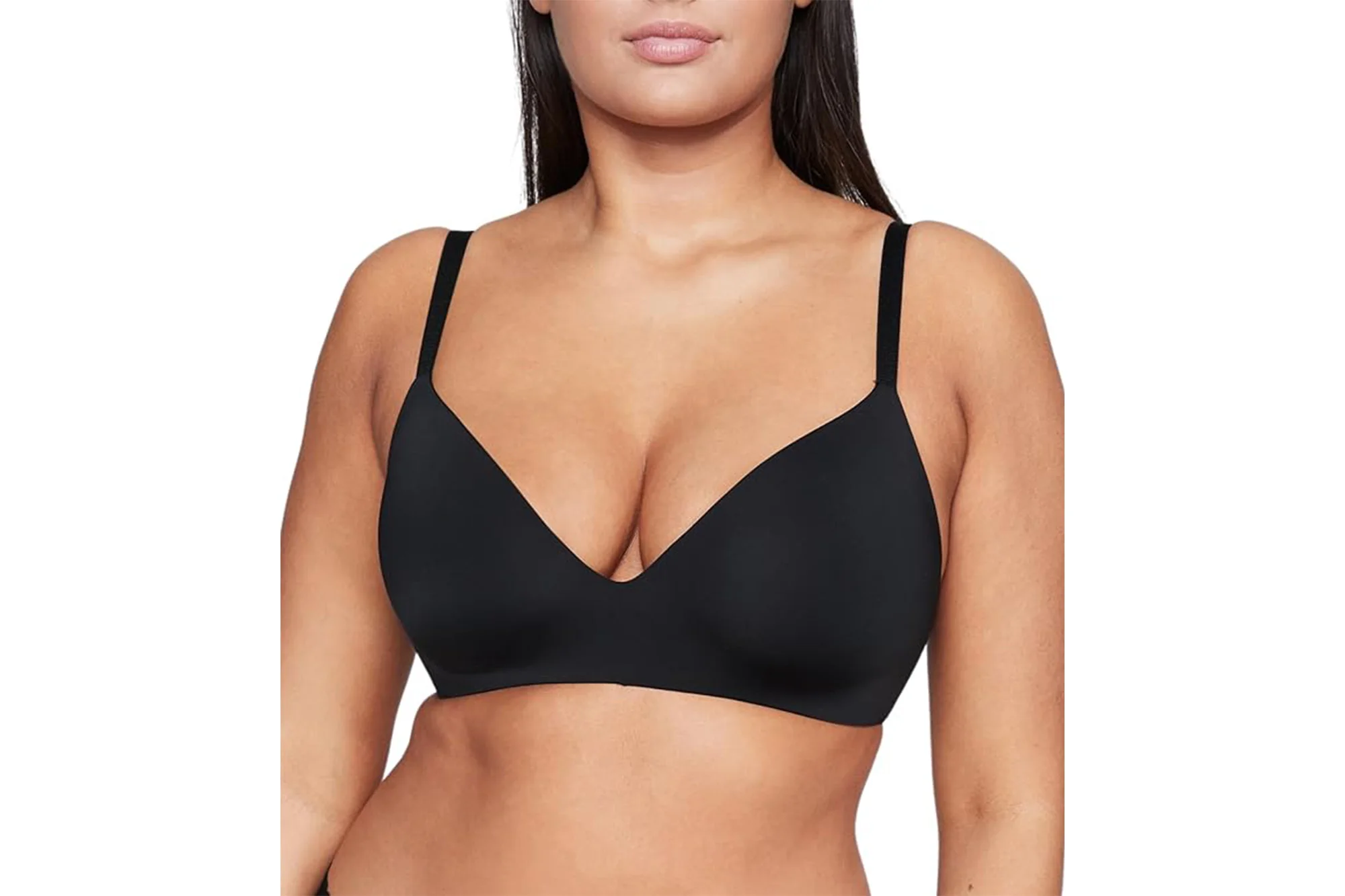 A model in a black bra