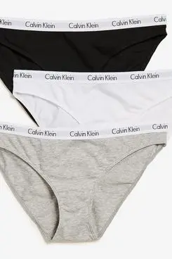 Calvin Klein Carousel Logo Cotton Stretch Bikini Panties (3-Pack)