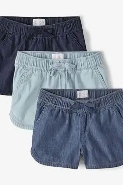 The Children's Place Girls' Denim Pull-On Shorts (3-Pack)