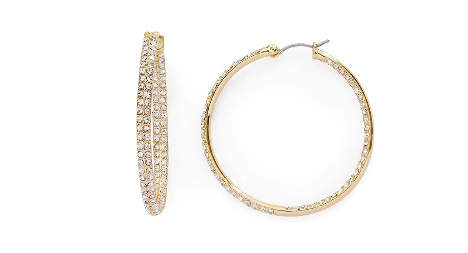 Crystal pave hoop earrings