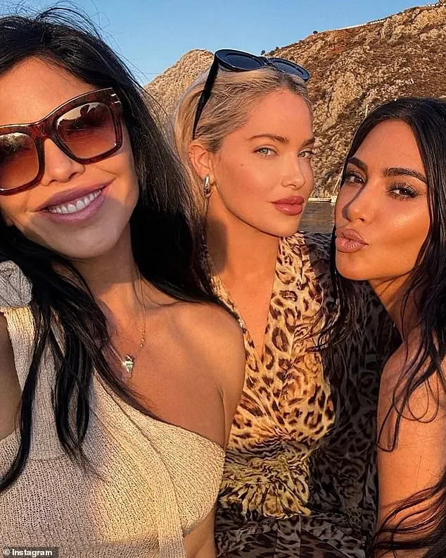 The sexy photo shoot comes after Kim shared photos from her luxury yacht vacation in Greece with some of her closest friends, including Olivia and Jeff Bezos ' fiancée Lauren Sanchez .